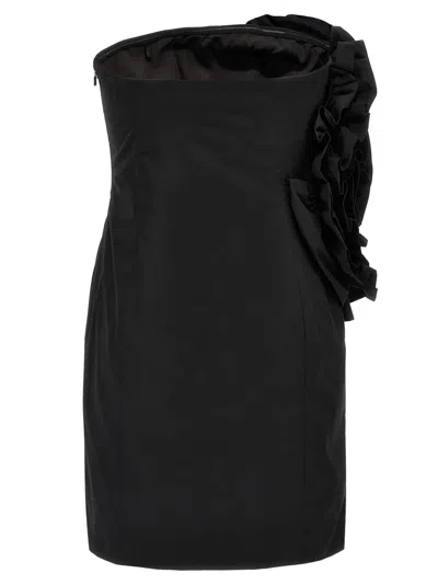 Rotate Birger Christensen Rotate Big Flower Mini Dress In Black
