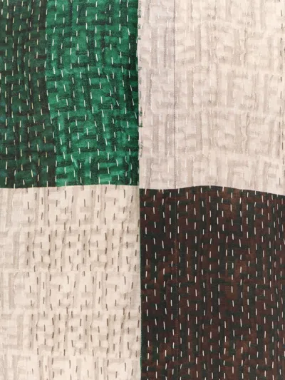 Fendi Men Linen Shirt With All-over Ff Print In Multi