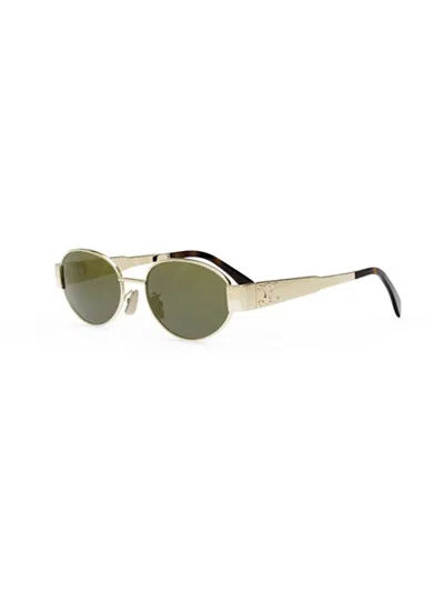 Celine Cl40235u Metal Triomphe 30n Gold Sunglasses
