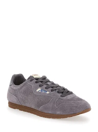 Autry Windspin Low Grey Sneaker With Logo On The Side And On The Heel In Suede Man In Gray