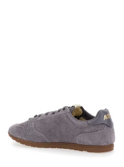 Autry Windspin Low Grey Sneaker With Logo On The Side And On The Heel In Suede Man In Gray