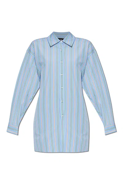 Etro Knotted Button-up Striped Shirt In Multicolor