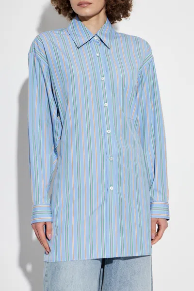 Etro Knotted Button-up Striped Shirt In Multicolor