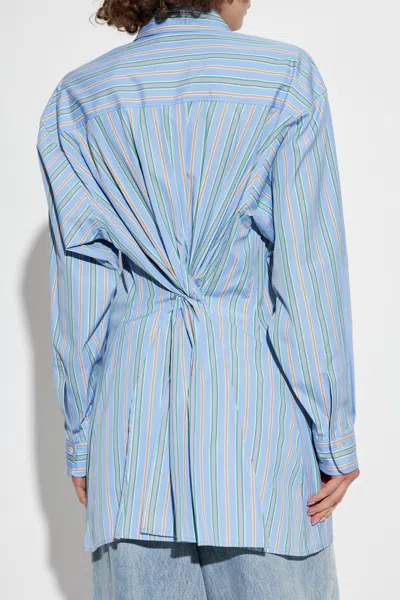 Etro Knotted Button-up Striped Shirt In Multicolor