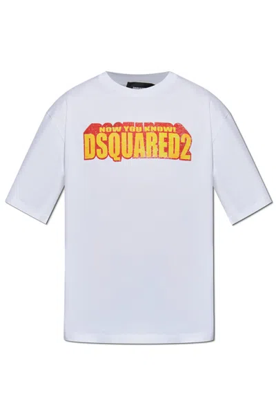 Dsquared2 Slogan T-shirt In White