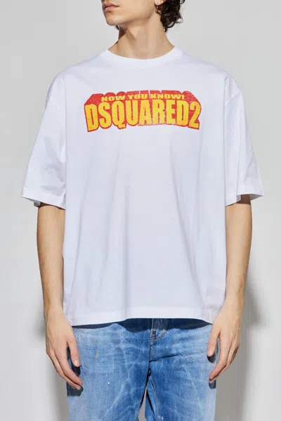 Dsquared2 Slogan T-shirt In White
