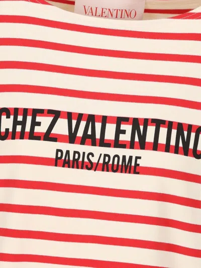 Valentino Garavani Cotton Long Sleeve T-shirt With Print In Multi