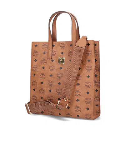 Mcm Aren Monogram Print Medium Tote Bag In Pink