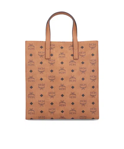Mcm Aren Monogram Print Medium Tote Bag In Pink
