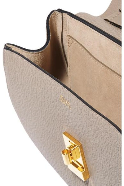 Shop Chloé Drew Small Textured-leather Shoulder Bag In Light Gray