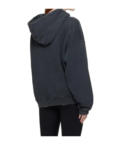 Anine Bing Oversized Grey Sweatshirt With Bold Branding And Relaxed Fit In Black