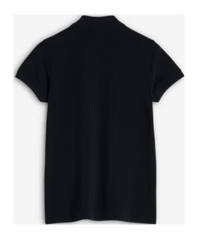 Maison Kitsuné Baby Fox-patch Polo Top In Black