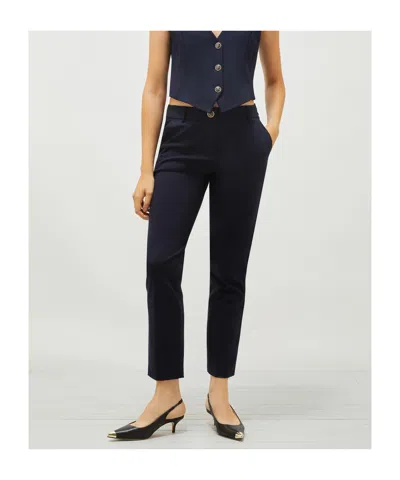 Marella Stretch Chino Trousers - Navy In Black