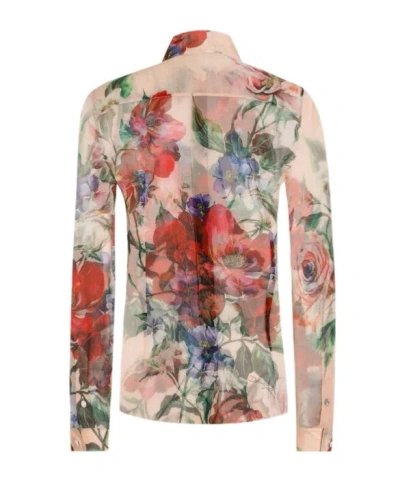 Dolce & Gabbana Floral-print Silk Shirt In Multicolor
