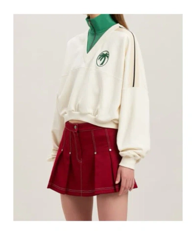 Palm Angels Oval Palm Sweatshirt In White