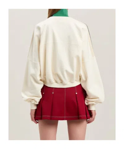 Palm Angels Oval Palm Sweatshirt In White