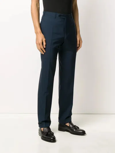 Canali Belt Loops Slacks In Blue