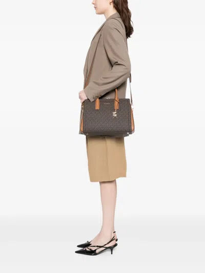 Michael Kors Medium Laila Handbag In Printed Canvas In Brown