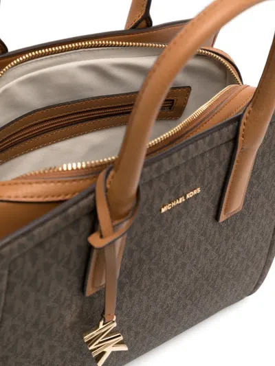 Michael Kors Medium Laila Handbag In Printed Canvas In Brown