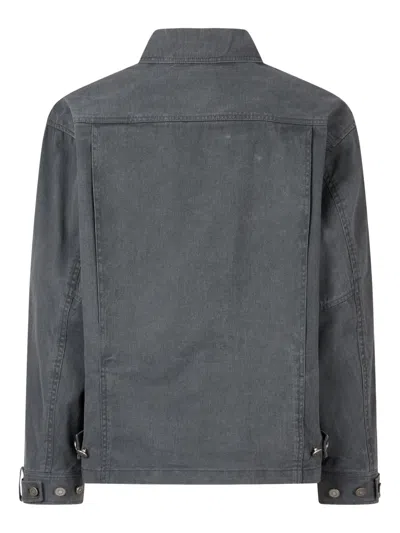 Studio Tomboy Denim Shirt Jacket In Grey