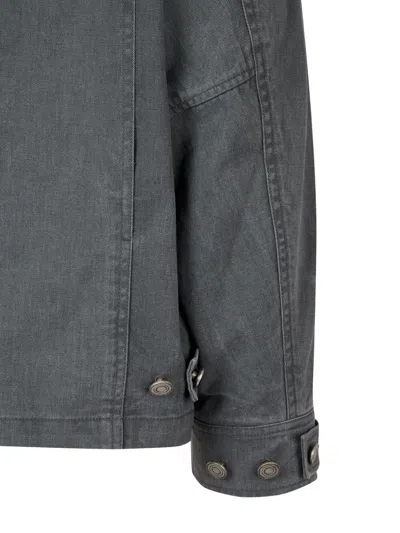 Studio Tomboy Denim Shirt Jacket In Grey