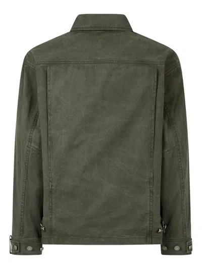 Studio Tomboy Denim Shirt Jacket In Green