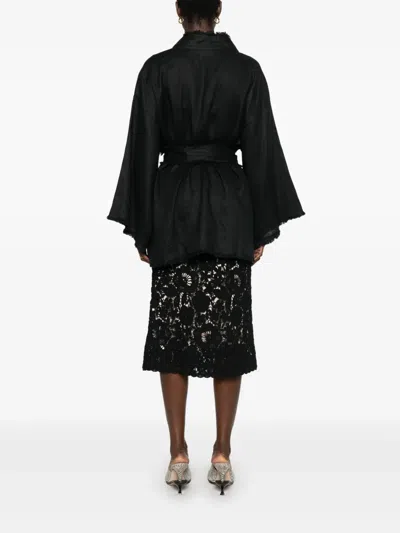 P.a.r.o.s.h Linen Jacket In Black