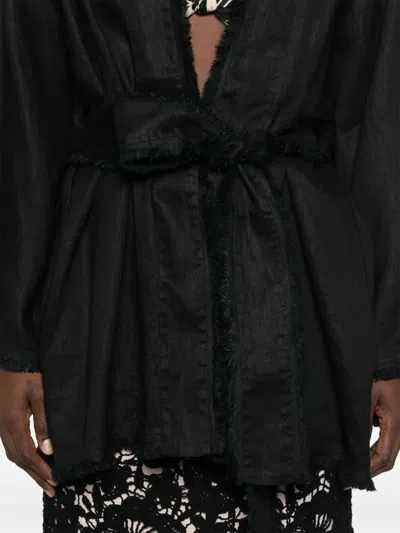 P.a.r.o.s.h Linen Jacket In Black