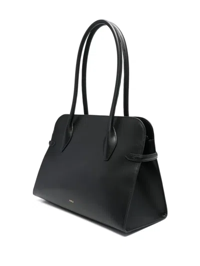 Furla Goccia Dome L Shoulder Bag In Black