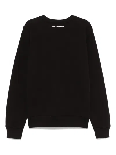 Karl Lagerfeld Black Logo Embellished Sweatshirt In Black