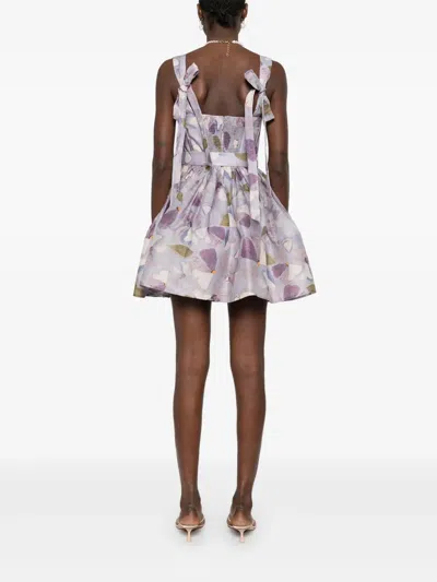 Zimmermann Dawning Mini Dress In Purple