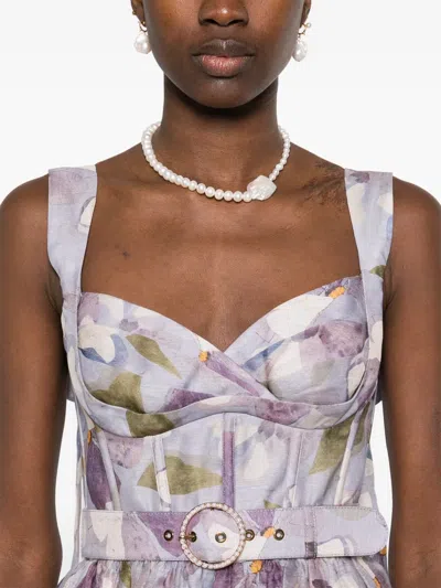 Zimmermann Dawning Mini Dress In Purple