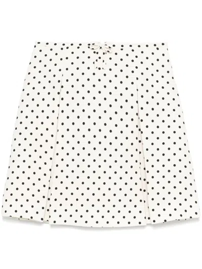 Valentino Polka Dot-print Mini Skirt In Neutrals