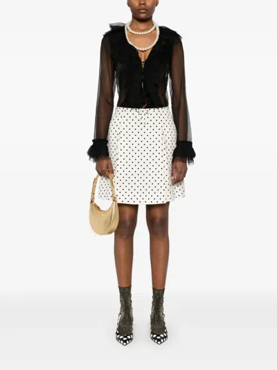 Valentino Polka Dot-print Mini Skirt In Neutrals