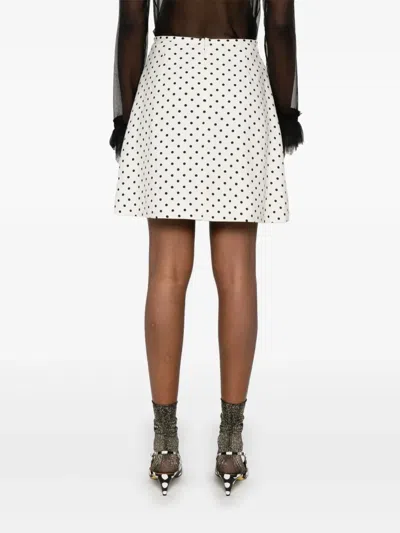 Valentino Polka Dot-print Mini Skirt In Neutrals