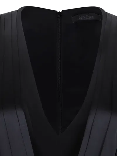 S Max Mara Cady-texture Midi Dress In Black