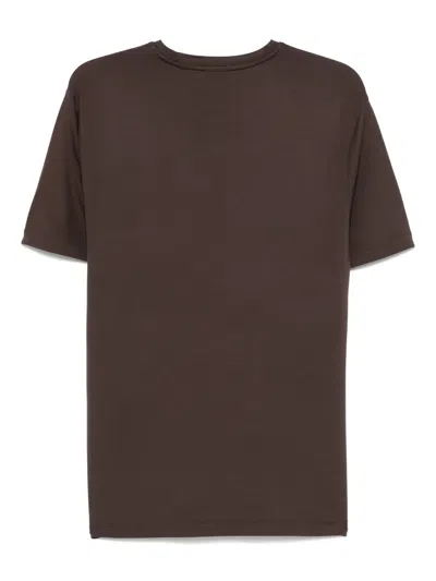 Ea7 Jersey Crew-neck T-shirt In Brown