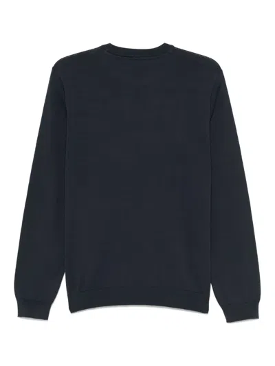 Ea7 Cotton Sweater In Blue
