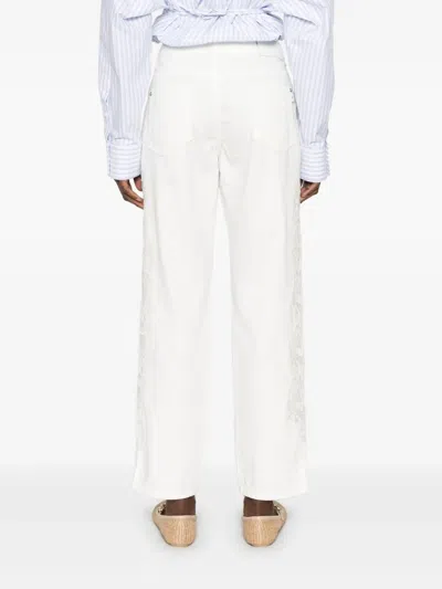 Ermanno Scervino White Trousers With Front Button Closure In White