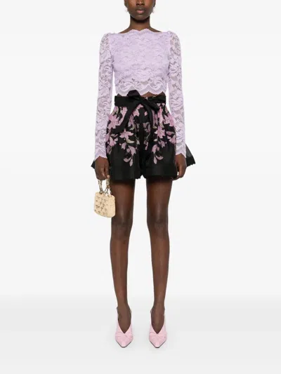 Zimmermann Dawning Pleated Linen & Silk Shorts In Black