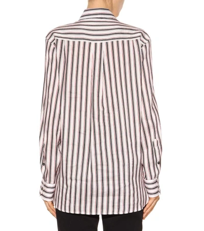 Shop Isabel Marant Striped Ramie And Silk Shirt In White