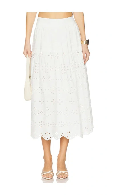 Hemant & Nandita Midi Skirt Off White In White