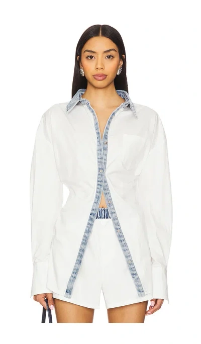 Ser.o.ya Gill Shirt In White/coastline