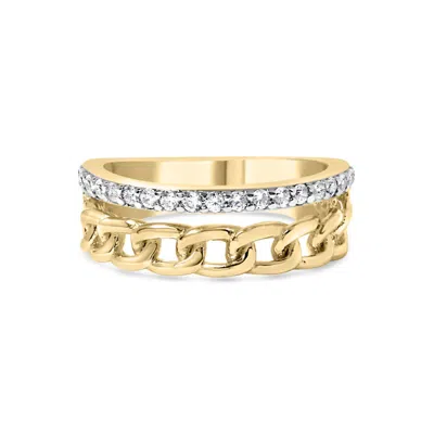 Haus Of Brilliance 10k Yellow Gold 1/5 Cttw Diamond Cuban Link Ring Band (i-j Color In Yellow