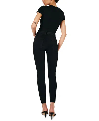 Good American Ood Waist Crop Skinny Jeans In Black