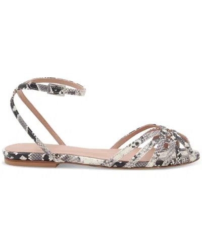 Bruno Magli Women's Marta Flat Sandals In Black,white Snake