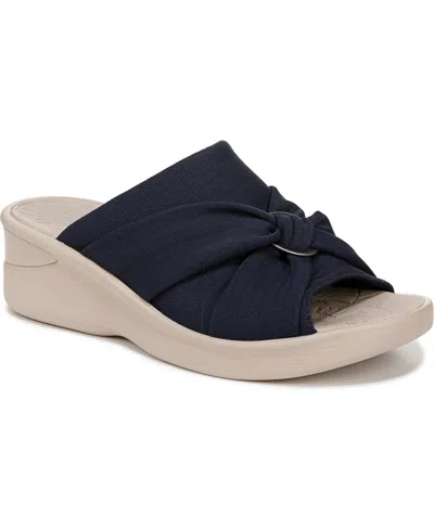 Bzees Serenade Slide Sandal In Navy Blazer Fabric