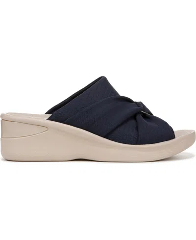 Bzees Serenade Slide Sandal In Navy Blazer Fabric