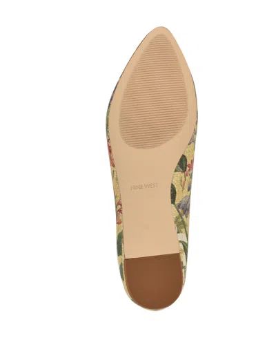 Nine West Women's Speakup Slip-on Ballet Flats In Floral Raffia