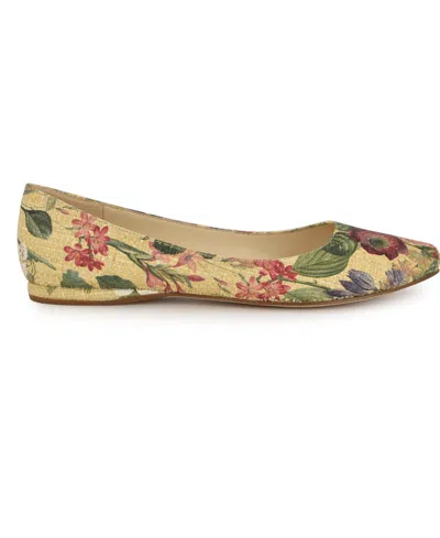 Nine West Women's Speakup Slip-on Ballet Flats In Floral Raffia